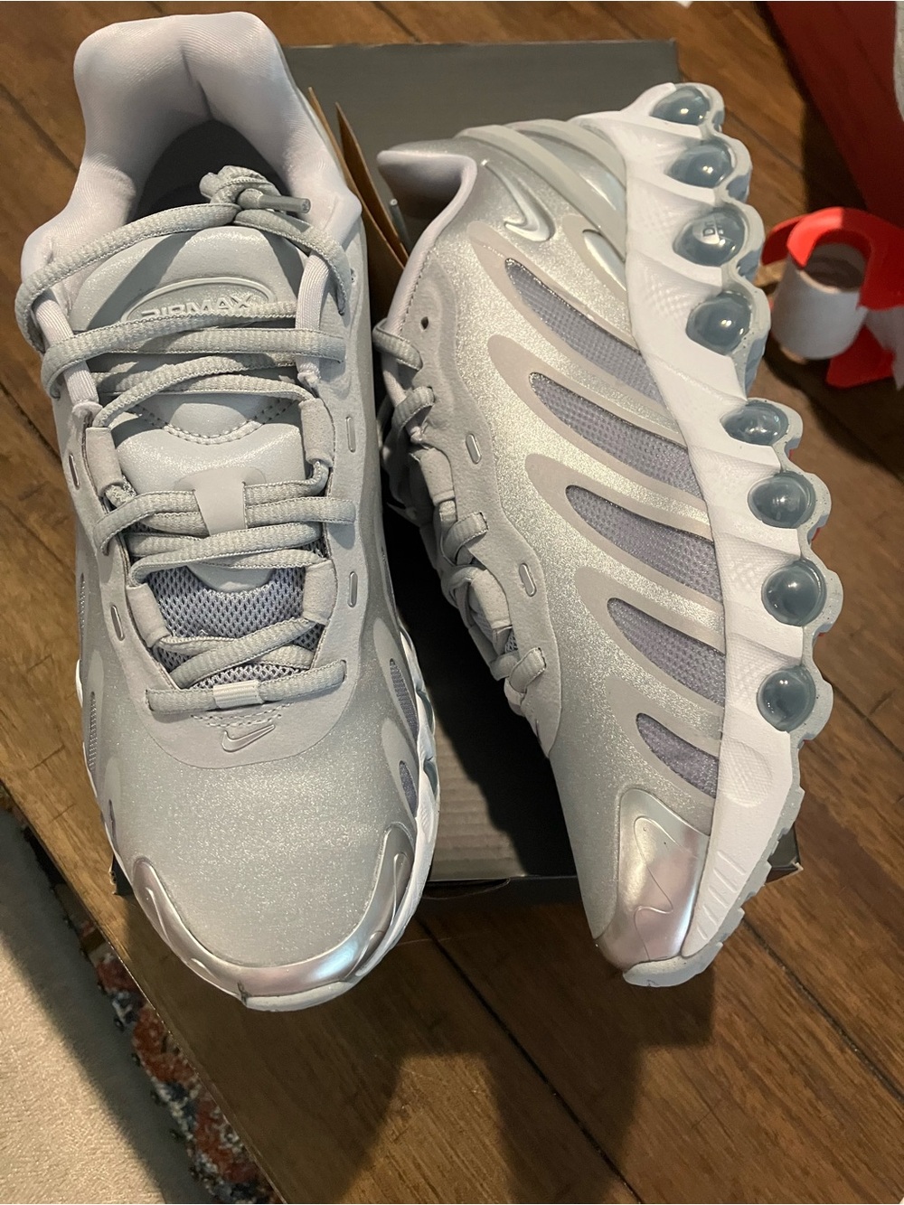 Nike Silver and White Air Bubble Running Sneakers